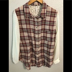 FREE PEOPLE Blouse Size Small Plaid